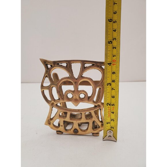 vintage brass owl napkin holder or letter/mail holder - Picture 9 of 10